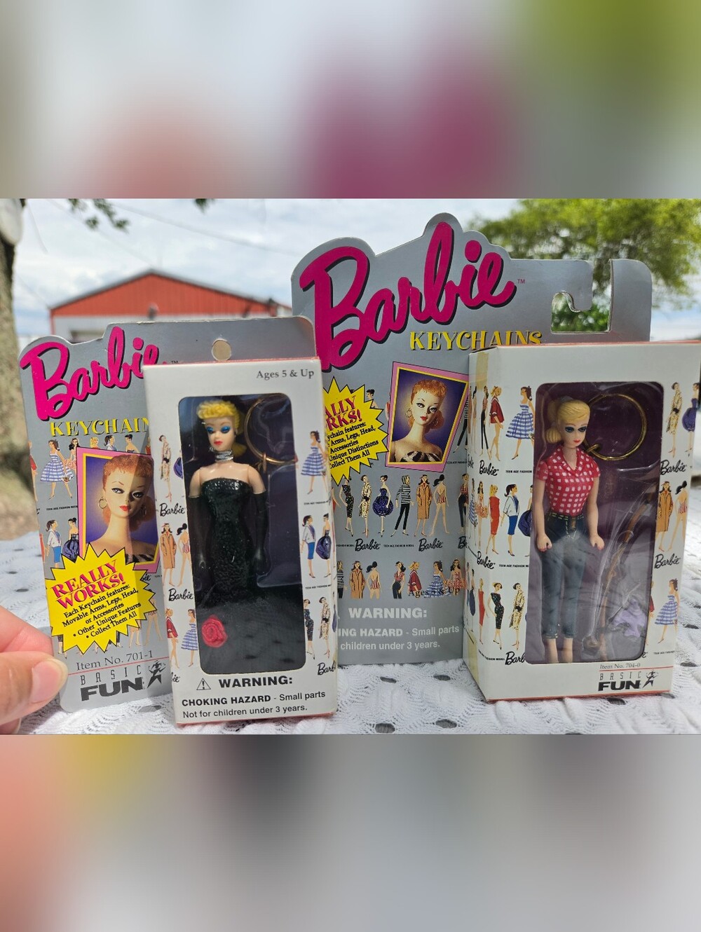 Vintage 1995 Barbie Keychains, New Old Stock